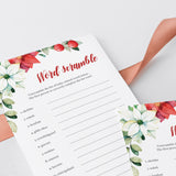 Baby Word Scramble Game With Winter Flowers