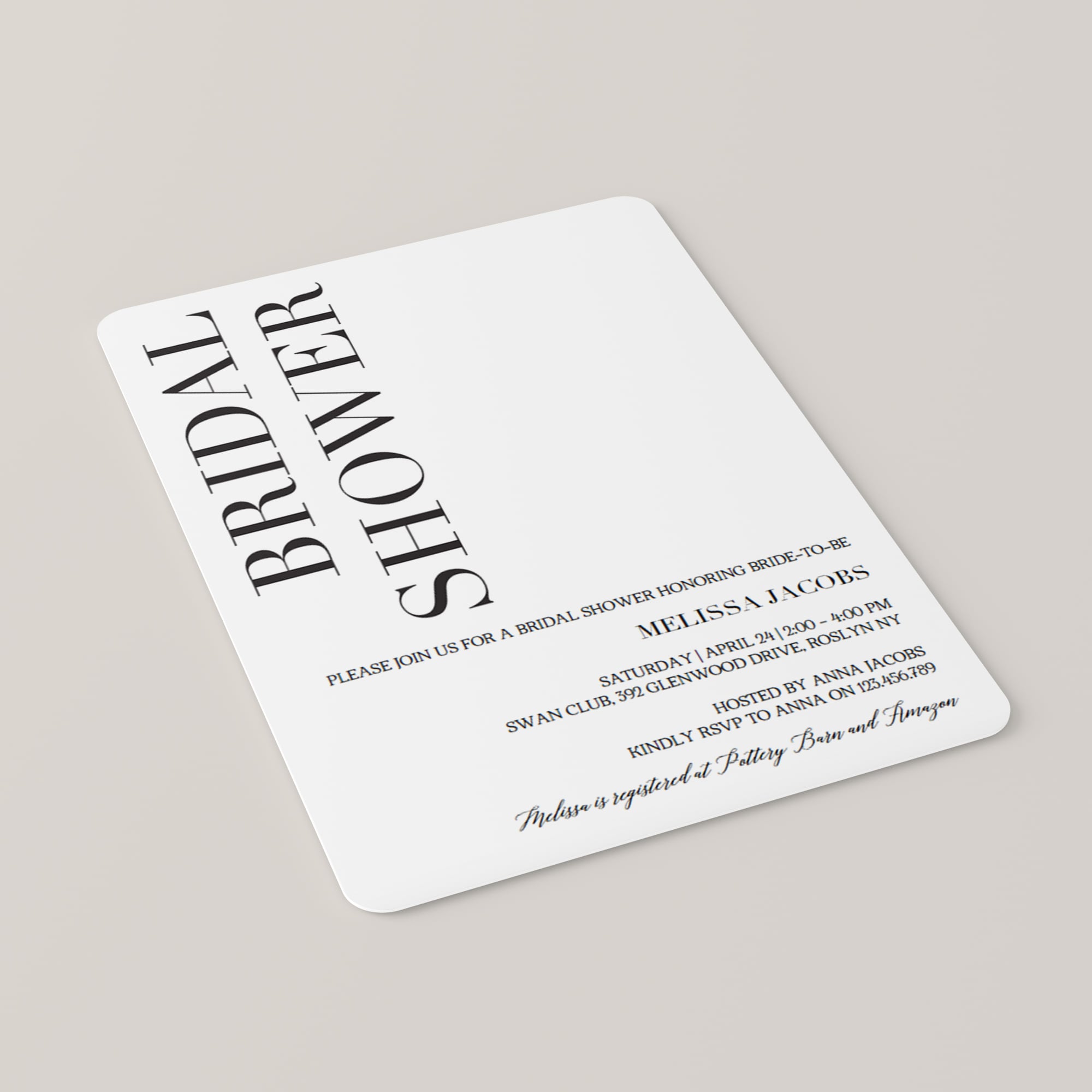 Modern bridal shower invite template instant download by LittleSizzle