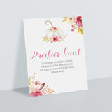 Printable pacifier hunt game sign for fall baby sprinkle by LittleSizzle