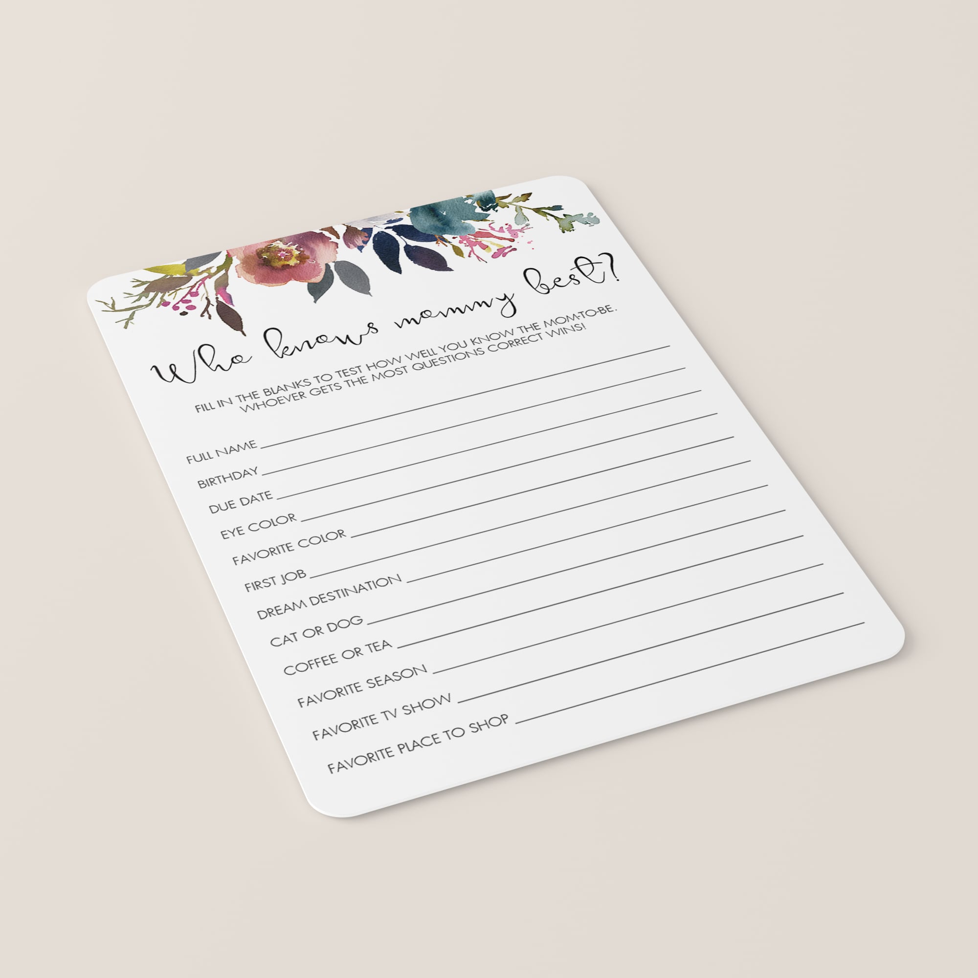 Vintage floral baby shower games by LittleSizzle