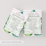 tropical leaf bridal shower would she rather game printable