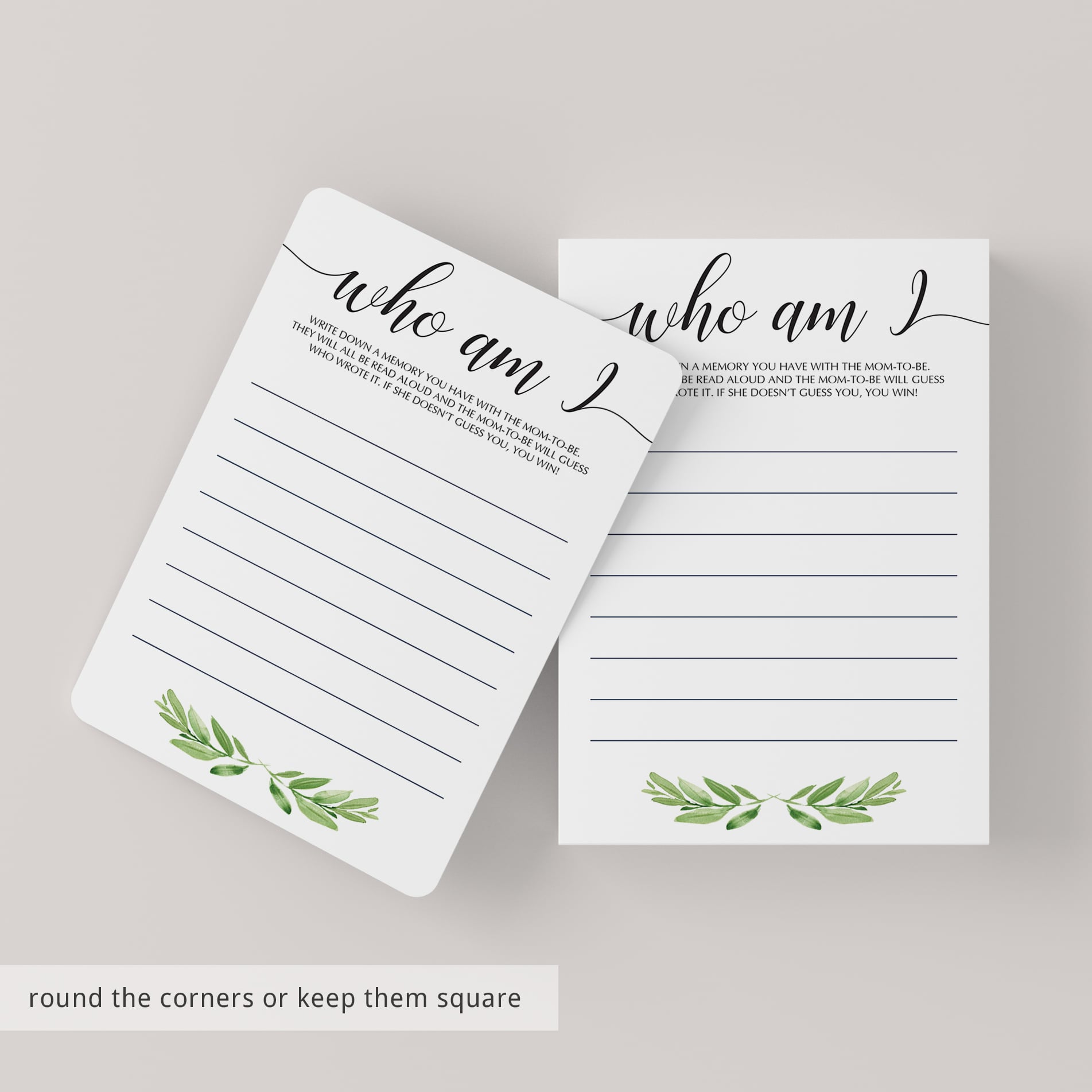 Memory game for baby shower by LittleSizzle