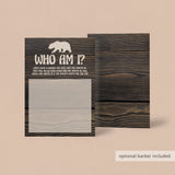 Who am I baby shower memory game rustic theme by LittleSizzle