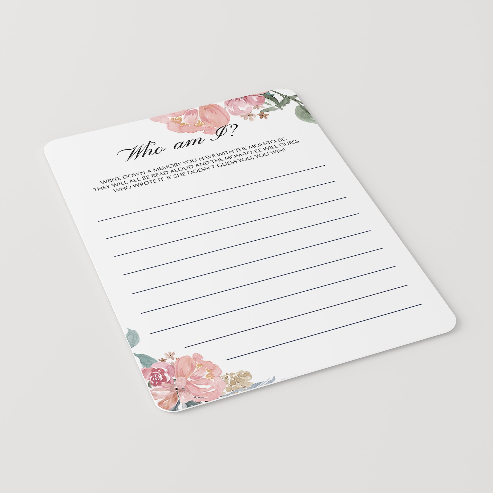 Who am i baby shower game for girl printable by LittleSizzle