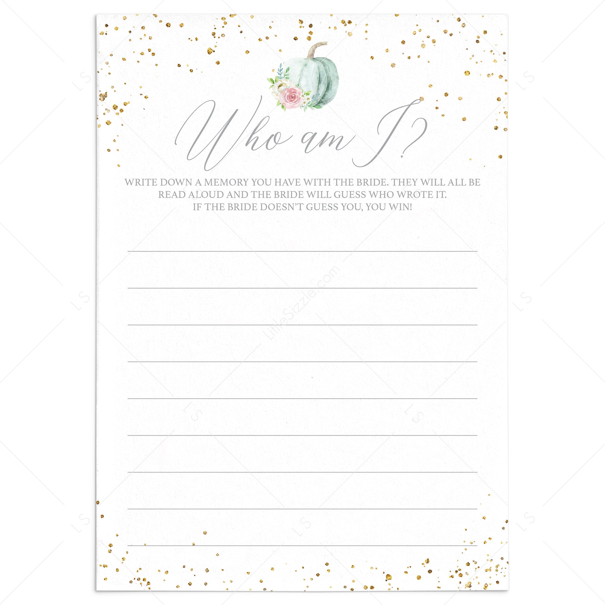 Fall Bridal Shower Ice Breaker Game for Groups by LittleSizzle