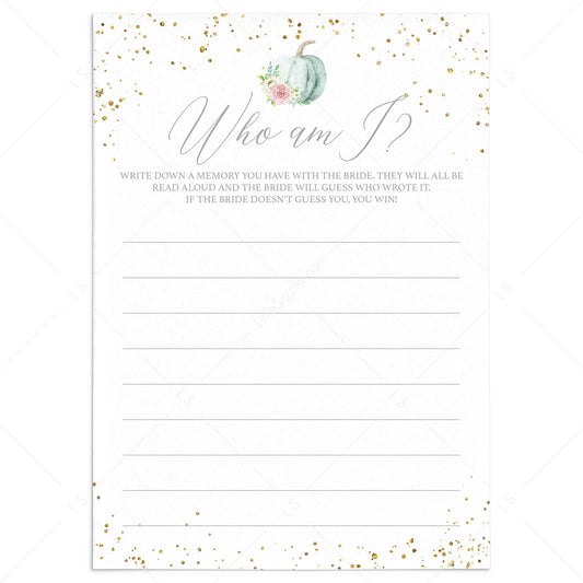 Fall Bridal Shower Ice Breaker Game for Groups by LittleSizzle