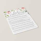 Dad Knows Best Printable Baby Shower Game Floral Theme
