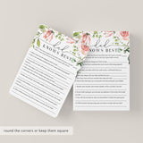 Dad Knows Best Printable Baby Shower Game Floral Theme