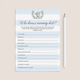Who knows mommy best game for elephant baby shower by LittleSizzle