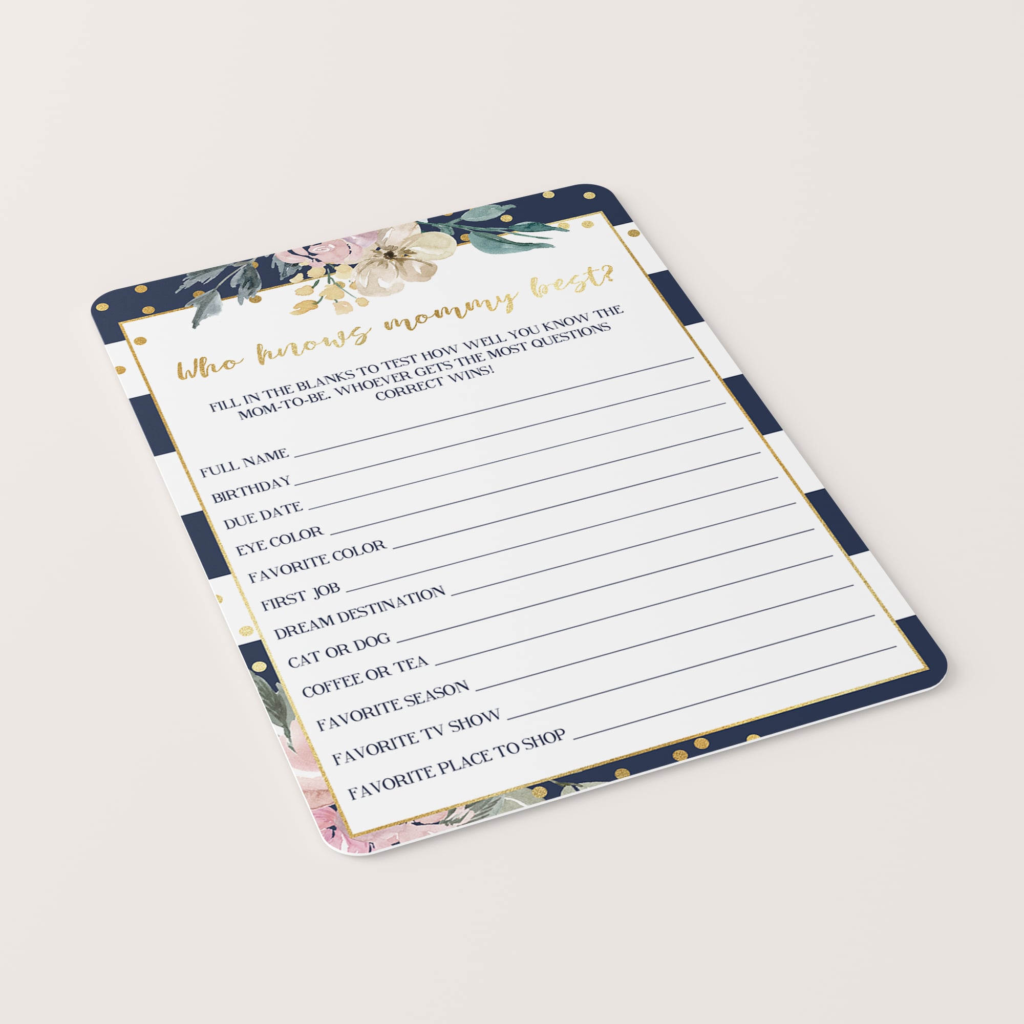 Easy games for baby shower printable by LittleSizzle