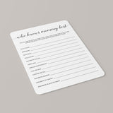 Printable Baby Shower Games Pack with Calligraphy Font