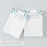Printable Who Knows Mommy Best Quiz with Watercolor Leaves