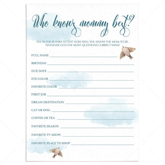 Hot air balloon baby party game who knows mommy best by LittleSizzle
