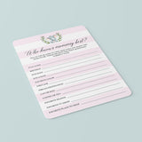 Printable Elephant Baby Shower Game Who Knows Mommy Best