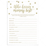Who knows mommy best games for baby shower by LittleSizzle