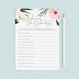 Who Knows The Bride Best Game Printable Summer Theme by LittleSizzle