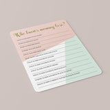 Who knows mommy best Baby Shower Game Pastel