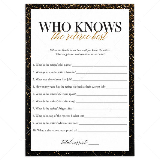 Fun Retirement Party Game Who Knows The Retiree Best by LittleSizzle