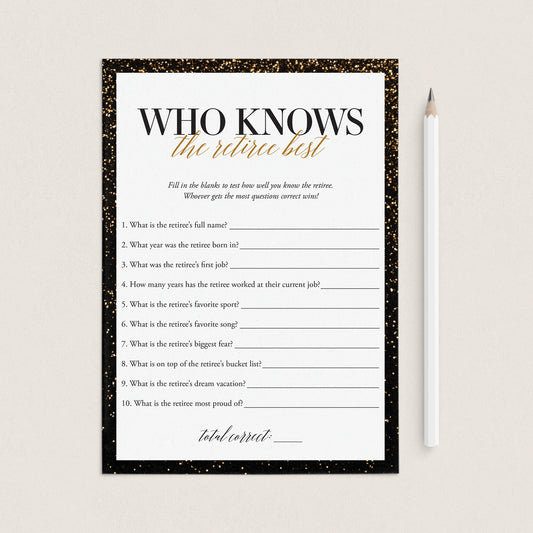 Fun Retirement Party Game Who Knows The Retiree Best by LittleSizzle