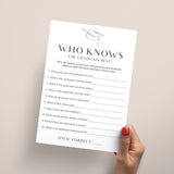 Printable Who Knows The Graduate Best Graduation Party Game