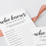 Girl First Birthday Trivia Who Knows The One Year Old Best Printable