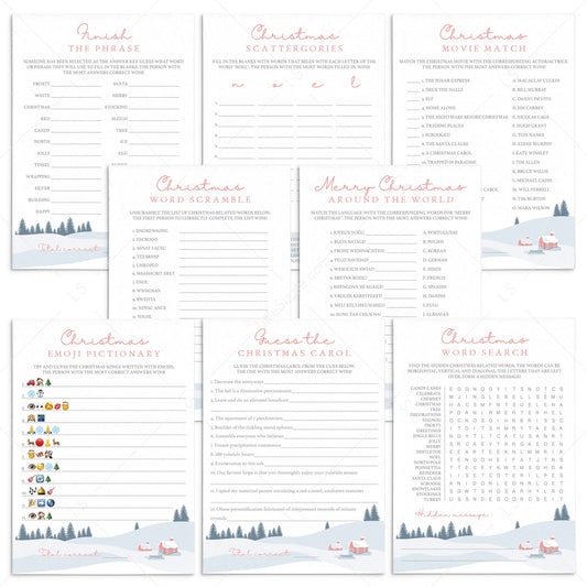 8 Christmas Party Games Printable by LittleSizzle