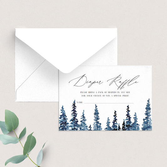 Winter Baby Shower Diaper Raffle Cards DIY by Littlesizzle