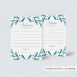 Blue watercolor advice card for new mom by LittleSizzle