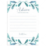 Advice card for new moms printable winter theme baby shower by LittleSizzle