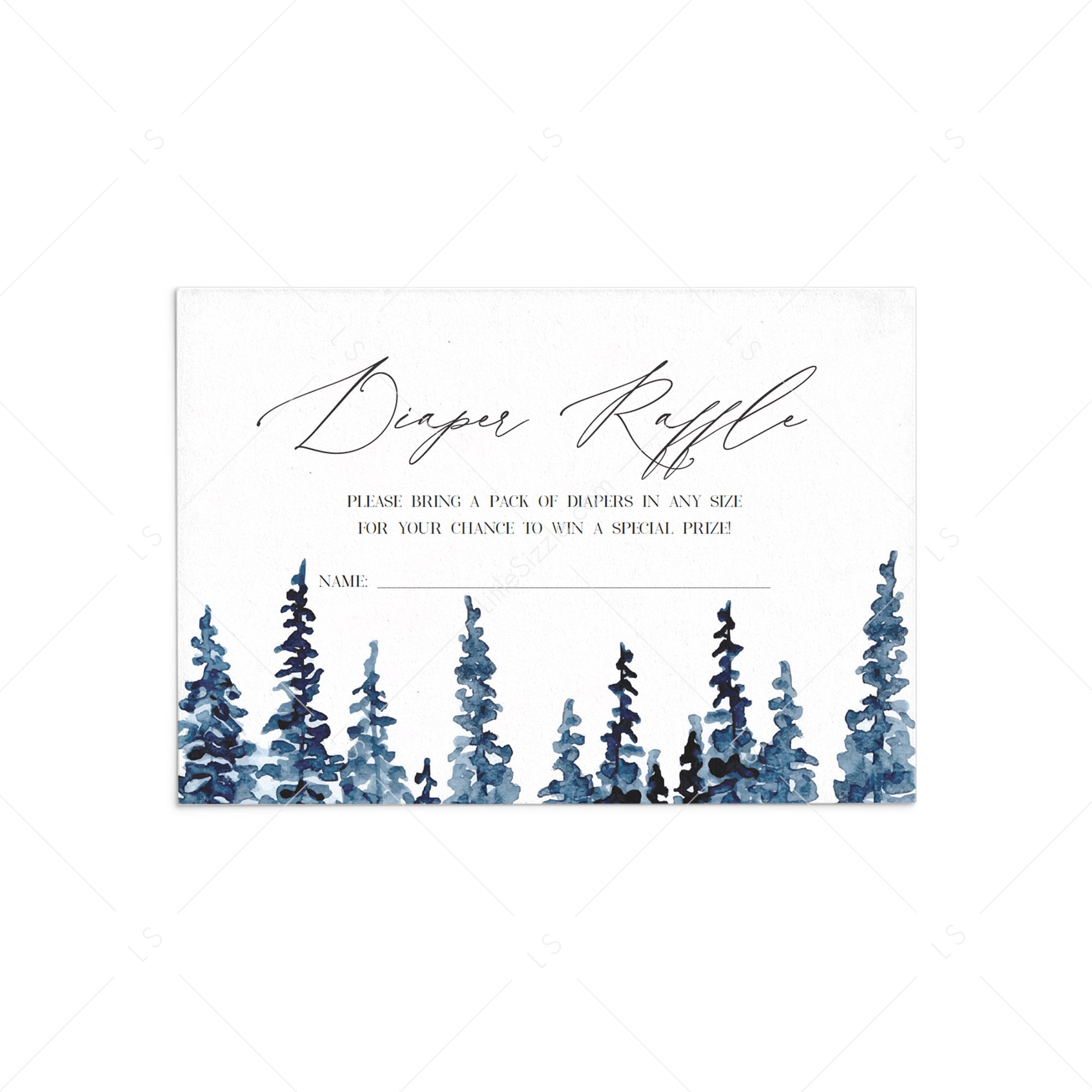 Winter Baby Shower Diaper Raffle Cards DIY by Littlesizzle