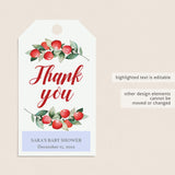 Christmas Baby Shower Favor Tag Template