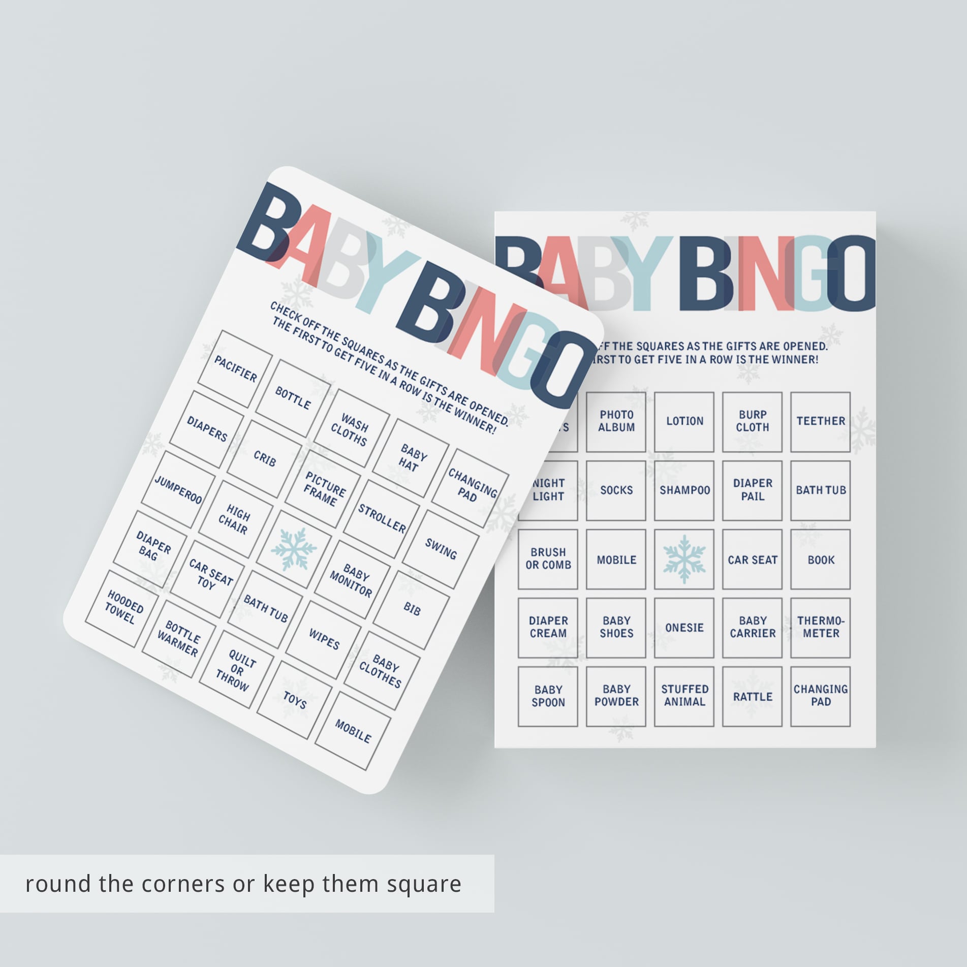 Blue and red baby bingo game printable by LittleSizzle