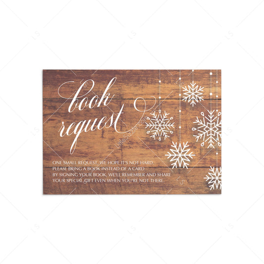 Winter baby shower book request card printable by LittleSizzle