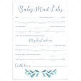 Funny Baby Shower Games Baby Mad Libs Printable by LittleSizzle