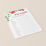 Baby Word Scramble Game With Winter Flowers