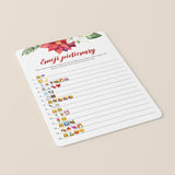 Winter Bridal Shower Emoji Game Printable