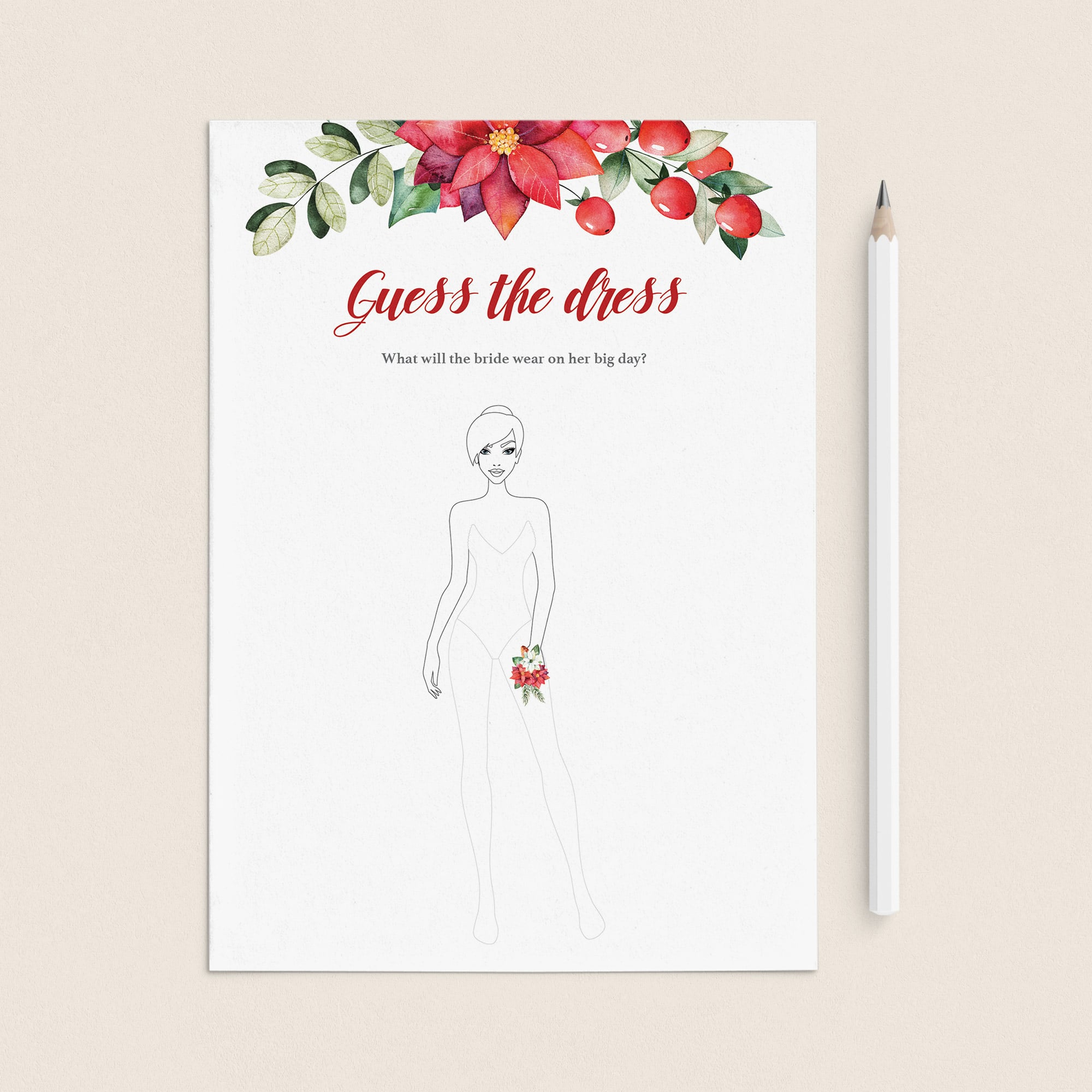 Red And Green Bridal Shower Game Guess The Dress by LittleSizzle