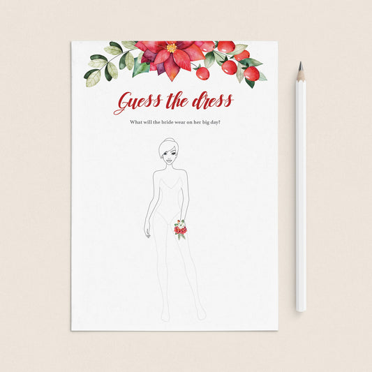 Red And Green Bridal Shower Game Guess The Dress by LittleSizzle