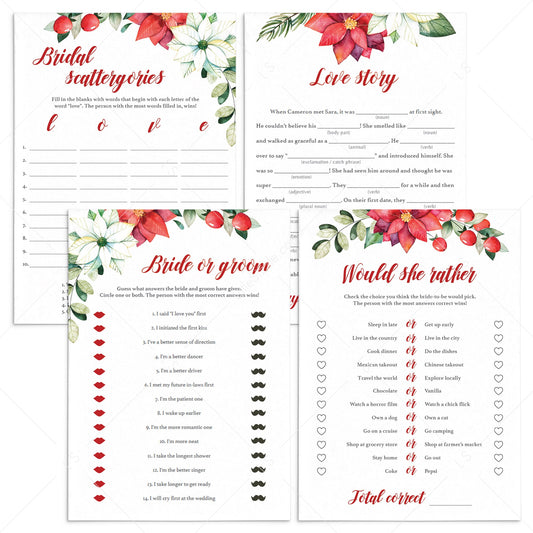 Christmas Bridal Shower Games Bundle Download by Littlesizzle