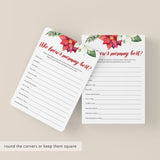 Winter Floral Baby Shower Game Who Knows Mommy Best