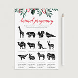 Winter Greens Baby Shower Game Animal Pregnancy by LittleSizzle