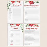 Winter Floral Baby Shower Games Bundle Instant Download by LittleSizzle