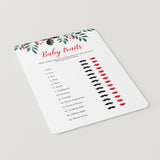 Holiday Theme Baby Shower Game Printable Baby Traits