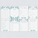 Huge Baby Shower Games Package with Watercolor Leaves by LittleSizzle