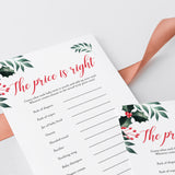 Winter Greenery Baby Shower Game The Price Is Right Printable