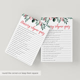 Winter Holly Baby Shower Game Nursery Rhyme Quiz