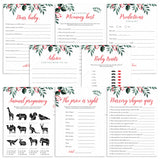 8 Winter Holly Baby Shower Games Printable by LittleSizzle