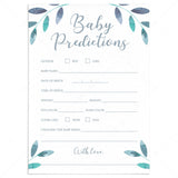 Winter baby predictions baby shower game printable by LittleSizzle