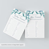 Botanical Baby Shower Games Bundle of 4
