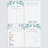 Botanical Baby Shower Games Bundle of 4 by LittleSizzle